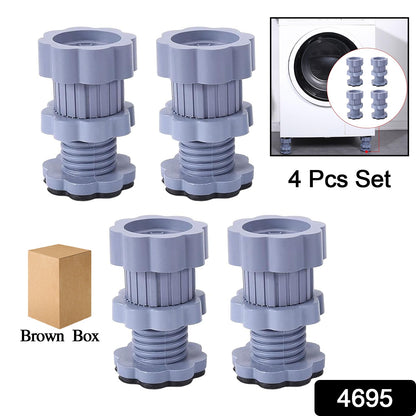 Adjustable Anti-Vibration Washing Machine Support Stand Ã¢â‚¬â€œ Non-Slip PVC Lifting Stand (4 Pc Set)