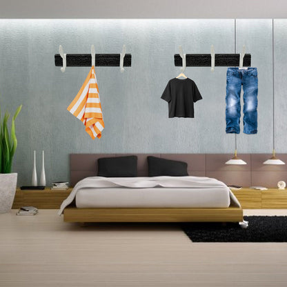 Wall Mounted Coat Hanger Rack Ã¢â‚¬â€œ 6 Hooks for Clothes, Jackets & Hats