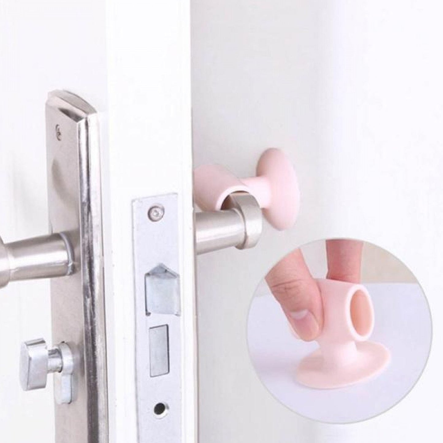 1442 Door Stopper Mini Anti-collision Silicone Door Handle Crash Pad-2 pcs