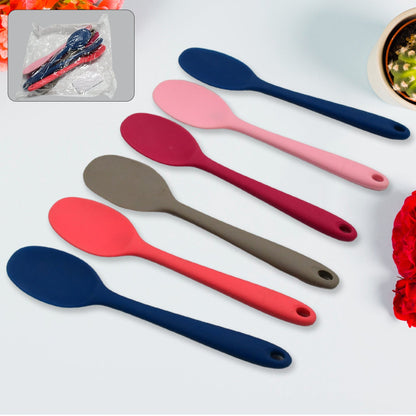 Multipurpose Silicone Spoon, Silicone Basting Spoon Non-Stick Kitchen Utensils Household Gadgets Heat-Resistant Non Stick Spoons Kitchen Cookware Items ForÃ‚Â Cooking and Baking (6 Pcs Set)